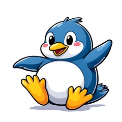 Naklejka premium penguin with ice cream