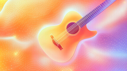 Naklejka premium Abstract background with a Guitar with a soft gradient, creating an ethereal atmosphere.