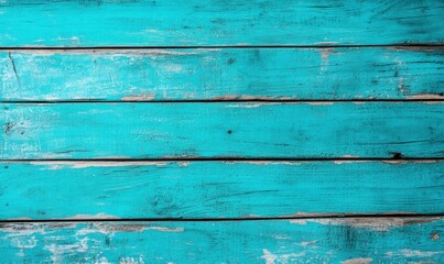Rustic turquoise wooden planks provide a vintage, textured background with weathered charm.