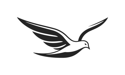 Dove logo. Bird icon template. Symbol of peace freedom and hope. Bird logo, flying dove, dove of peace, vector dove	