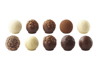 A variety of chocolates including bars, truffles, and cocoa powder. transparent PNG