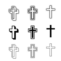Christian cross icon logo app ui vector image