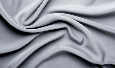 Elegant gray fabric drapes in soft, flowing folds, creating a visually appealing and versatile background.