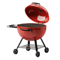Red barbecue grill cooking appliance grilling foodisolated on transparent  background png