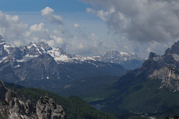 Fototapeta premium Italian Dolomites mountains in snow