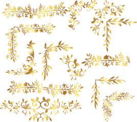 floral Flower Gold set