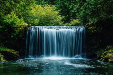 Obraz premium Whatcom Falls - A Majestic Waterfall in the Heart of Bellingham, Washington