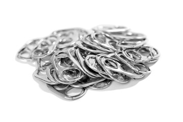 Heap of ring pull beer can 