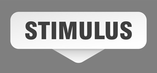 stimulus sticker. stimulus sign isolated on gray background
