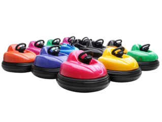 A fun bumper car ride with bright electric-powered cars. transparent PNG