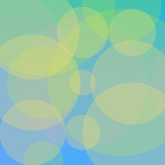 Abstract Overlapping Circles in Blue, Green, and Yellow