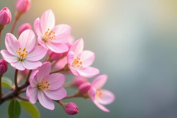 Obraz premium Soft pastel hues of delicate spring flowers in full bloom, peaceful, petals, pattern