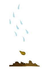 Fototapeta premium Stage of tree growth. Watering the seeds from cloud rain. Illustration of business cycle development