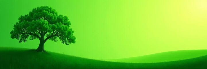 Obraz premium Abstract green environment wallpaper with tree silhouette, eco, abstract, background