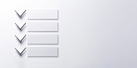 Obraz premium Successful project management timeline concept. Empty checklist with silver corners on a light background.