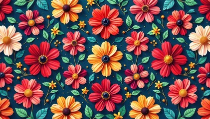 Intricate floral pattern, repeating seamlessly , fabric, element