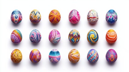 Obraz premium Vibrant Hand-Painted Easter Eggs, A Colorful Celebration