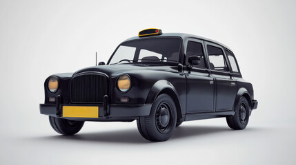 Elegant Black London Taxi - A Timeless Classic Car Design