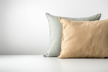 Soft pillows in soothing colors create serene and inviting atmos