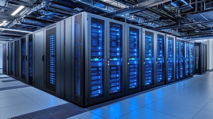 A digital map showing secure data centers linked through resilient networks for business continuity