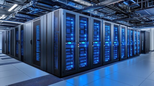 A digital map showing secure data centers linked through resilient networks for business continuity