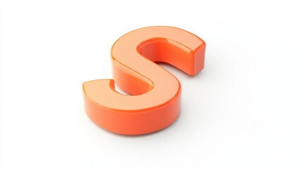 Naklejka premium Stunning Orange 3D Letter S Graphic Design