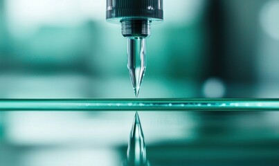 A fiber optic cable being tested for quality and performance in a high-tech laboratory environment.