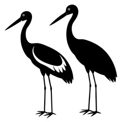 Obraz premium stork and baby