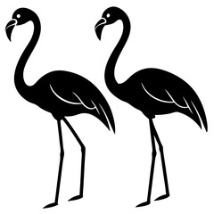 flamingo silhouette vector