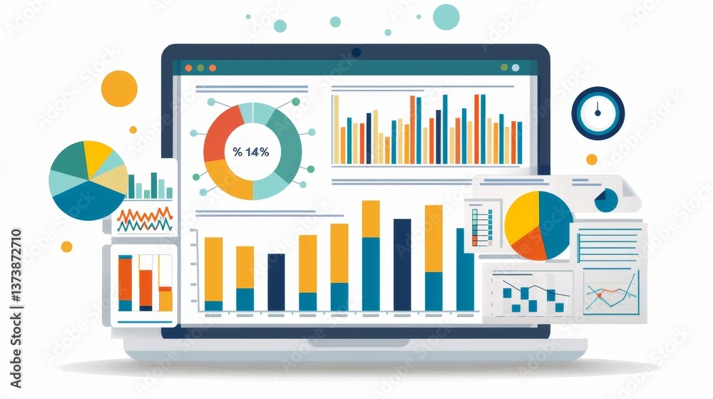 Poster insights from business analytics dashboard showcasing key metrics and data visualizations for strate