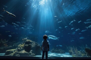 Fish underwater swimming watching.