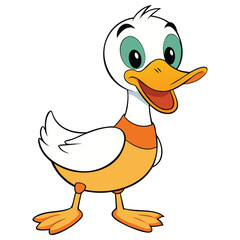Fototapeta premium Cute Cartoon Duck Vector Illustration