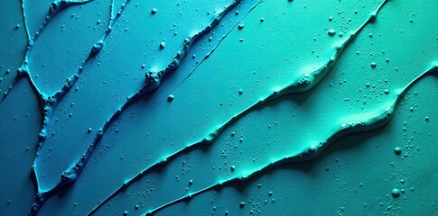 Obraz premium Abstract smooth uniform rough paint plastic macro background in shades of blue and green with intricate textures and details, background, smooth