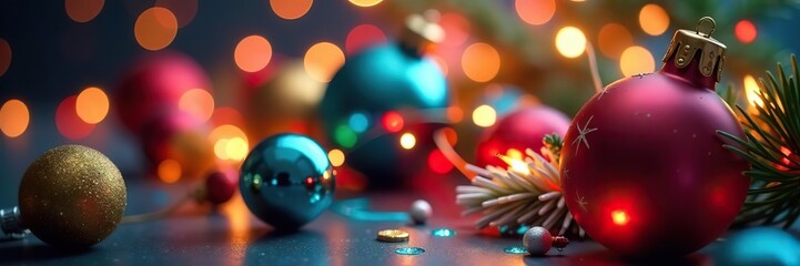 A colorful and vibrant festive background with assorted decorations and lights,  event, festive