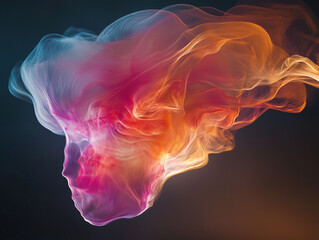 Ethereal Chromatic Smoke Portrait