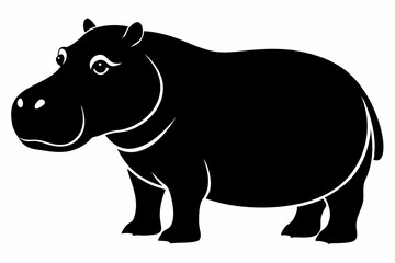 hippopotamus black silhouette vector