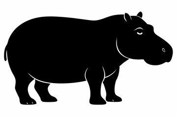hippopotamus black silhouette vector