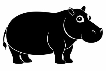 hippopotamus black silhouette vector