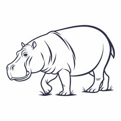hippopotamus black silhouette vector