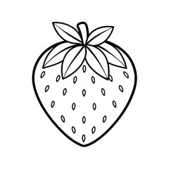 Line art vector illustration of a strawberry.eps