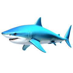  Dynamic Blue Shark Swimming with Detailed Skin Texture on Transparent Background