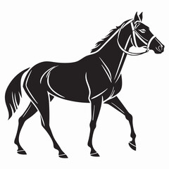 horse icon set silhouette black vector bundle