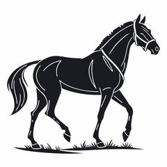 horse icon set silhouette black vector bundle