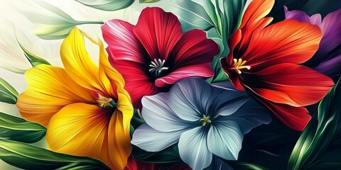 Vibrant Abstract Floral Art for Home Decoration 