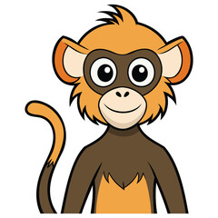 Obraz premium Realistic Langur Monkey Vector Illustration