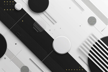 Sleek Modern Black and White Background with Geometric Patterns
