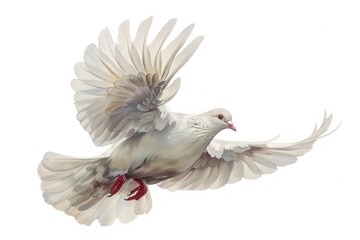 Fototapeta premium Elegant white dove in flight