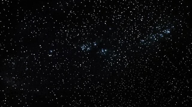 Starry night sky with distant galaxies and shimmering stars in deep space
