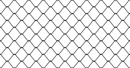Chainlink fence. Steel wire chain link fence seamless pattern. Metal Wire Fence
