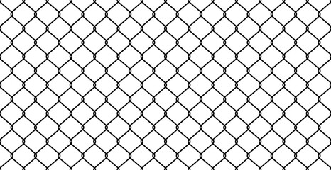 Chainlink fence. Steel wire chain link fence seamless pattern. Metal Wire Fence
